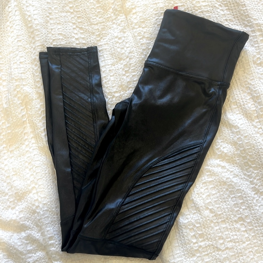 Spanx faux leather moto legging